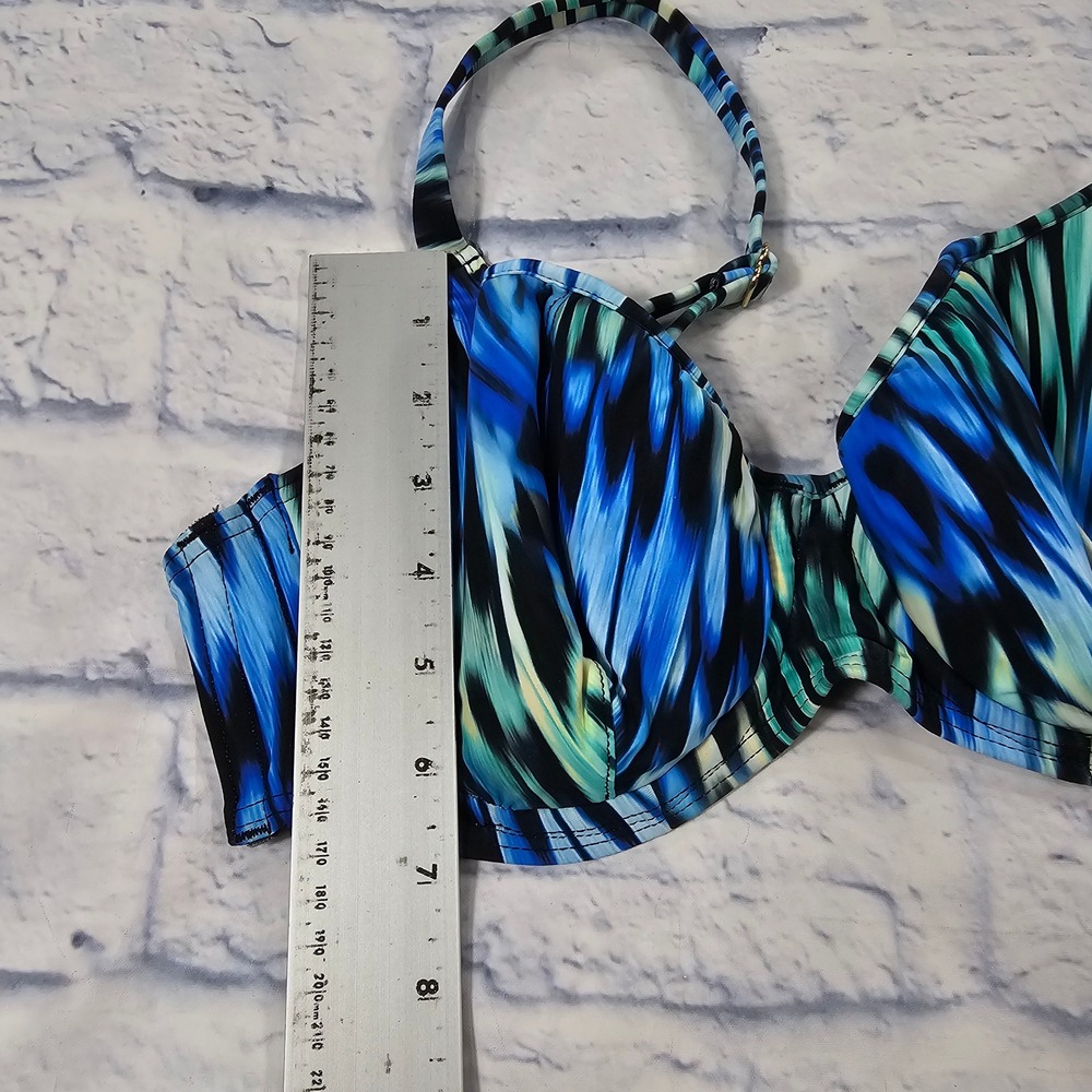 Sunsets Carmen Underwire Bikini Top Women 34D 36C Blue Socialite Abstract Swim - Picture 4 of 10